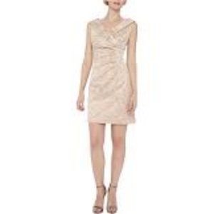 Tahari Petites Blush Pink Jacquard Dress
